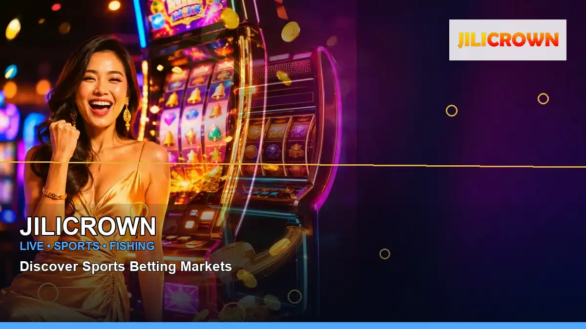 JILICROWN luxury online slot games featuring an adult Filipina casino host with a left close-up composition
