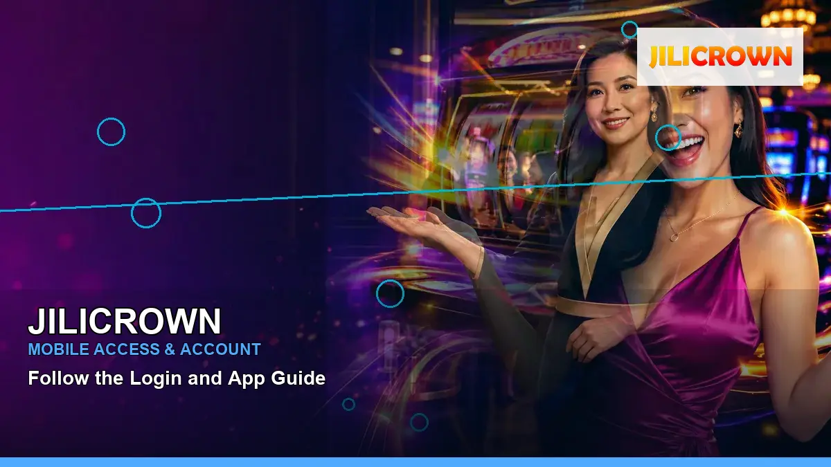 JILICROWN mobile casino first deposit rewards featuring an adult Filipina casino host with a right-framed composition