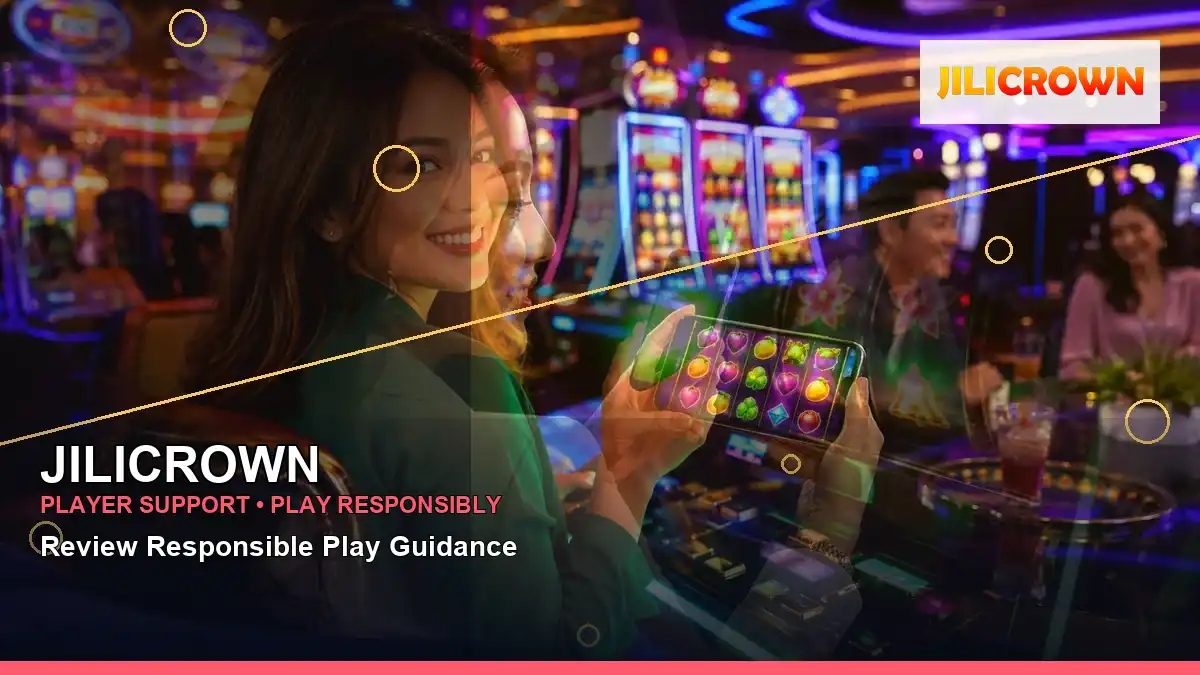 JILICROWN high-energy VIP casino rewards in a left-diagonal layout for Philippine players